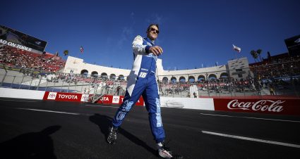 LOS ANGELES, CALIFORNIA - FEBRUARY 06: AJ Allmendinger, driver of the #16 chevyliners.com Chevrolet, walks the track during driver intros prior to the NASCAR Cup Series Busch Light Clash at the Los Angeles Memorial Coliseum on February 06, 2022 in Los Angeles, California. (Photo by Chris Graythen/Getty Images) | Getty Images