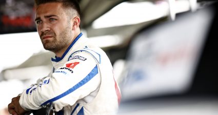 CONCORD, NORTH CAROLINA - MAY 28: Ty Majeski, driver of the #66 SimCraft Toyota, waits in the garage area during practice for the NASCAR Camping World Truck Series North Carolina Education Lottery 200 at Charlotte Motor Speedway on May 28, 2021 in Concord, North Carolina. (Photo by Jared C. Tilton/Getty Images) | Getty Images