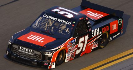 DAYTONA BEACH, FLORIDA - FEBRUARY 17: Corey Heim, driver of the #51 JBL Toyota, drives during practice for the NASCAR Camping World Truck Series NextEra Energy 250 at Daytona International Speedway on February 17, 2022 in Daytona Beach, Florida. (Photo by Jared C. Tilton/Getty Images) | Getty Images