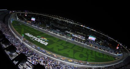 DAYTONA BEACH, FLORIDA - FEBRUARY 17: A general view of racing during the NASCAR Cup Series Bluegreen Vacations Duel #1 at Daytona at Daytona International Speedway on February 17, 2022 in Daytona Beach, Florida. (Photo by Mike Ehrmann/Getty Images) | Getty Images