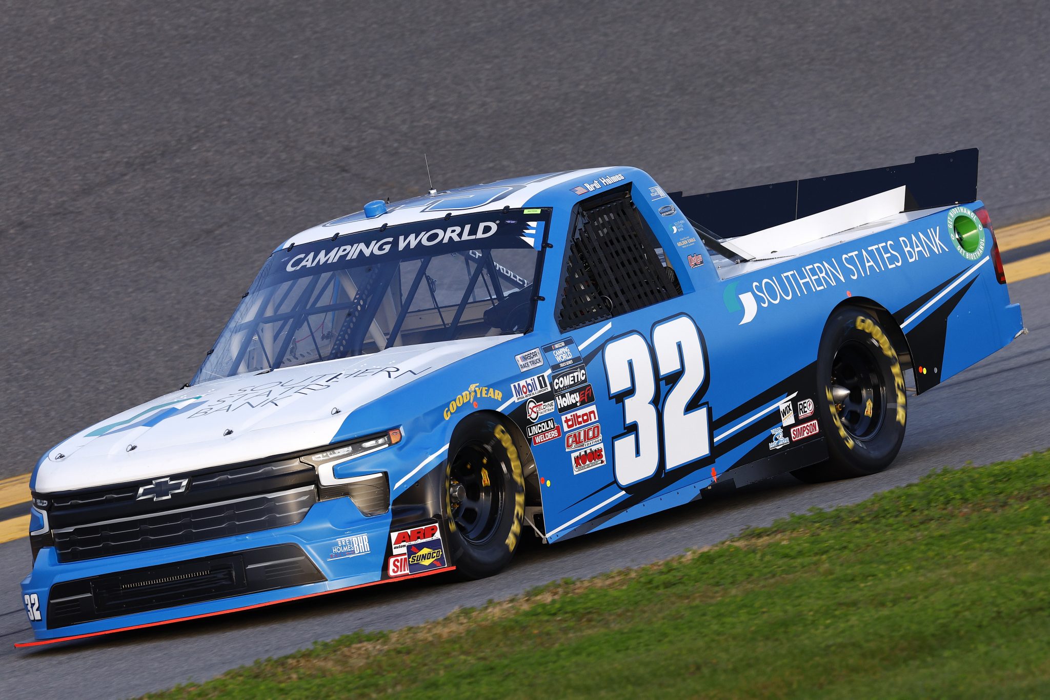 DAYTONA BEACH, FLORIDA - FEBRUARY 17: Bret Holmes, driver of the #32 Southern States Bank Chevrolet, drives during practice for the NASCAR Camping World Truck Series NextEra Energy 250 at Daytona International Speedway on February 17, 2022 in Daytona Beach, Florida. (Photo by Jared C. Tilton/Getty Images) | Getty Images