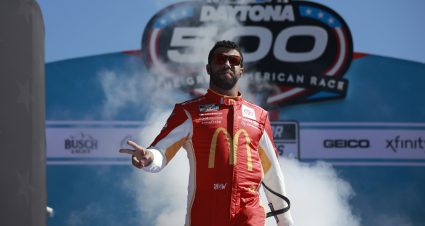 DAYTONA BEACH, FLORIDA - FEBRUARY 20: Bubba Wallace, driver of the #23 McDonald's Toyota, waves to fans onstage during the driver intros prior to the NASCAR Cup Series 64th Annual Daytona 500 at Daytona International Speedway on February 20, 2022 in Daytona Beach, Florida. (Photo by Jared C. Tilton/Getty Images) | Getty Images