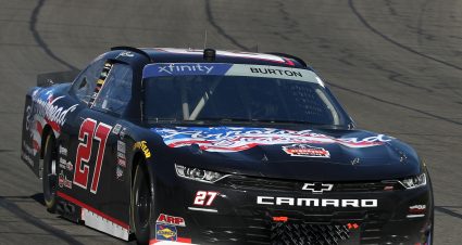 FONTANA, CALIFORNIA - FEBRUARY 26: Jeb Burton, driver of the #27 Arrowhead Brass Chevrolet, drives during qualifying for the NASCAR Xfinity Series Production Alliance 300 at Auto Club Speedway on February 26, 2022 in Fontana, California. (Photo by Meg Oliphant/Getty Images) | Getty Images