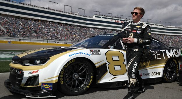 LAS VEGAS, NEVADA - MARCH 06: Tyler Reddick, driver of the #8 BetMGM Chevrolet, waits on the grid prior to the NASCAR Cup Series Pennzoil 400 at Las Vegas Motor Speedway on March 06, 2022 in Las Vegas, Nevada. (Photo by Meg Oliphant/Getty Images) | Getty Images