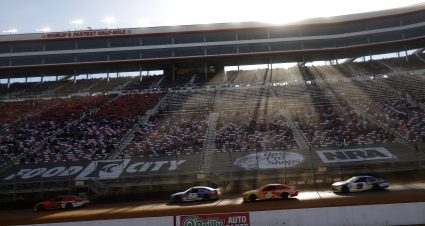 BRISTOL, TENNESSEE - MARCH 29: Bubba Wallace, driver of the #23 DoorDash Toyota, races during the NASCAR Cup Series Food City Dirt Race at Bristol Motor Speedway on March 29, 2021 in Bristol, Tennessee. (Photo by Chris Graythen/Getty Images) | Getty Images