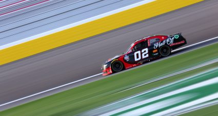 LAS VEGAS, NEVADA - MARCH 04: Brett Moffitt, driver of the #02 Half Off Wholesale Chevrolet, drives during qualifying for the NASCAR Xfinity Series Alsco Uniforms 300 at Las Vegas Motor Speedway on March 04, 2022 in Las Vegas, Nevada. (Photo by Dylan Buell/Getty Images) | Getty Images