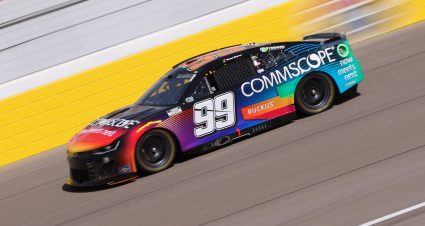 LAS VEGAS, NEVADA - MARCH 05: Daniel Suarez, driver of the #99 CommScope Chevrolet, drives during practice for NASCAR Cup Series Pennzoil 400 at Las Vegas Motor Speedway on March 05, 2022 in Las Vegas, Nevada. (Photo by Dylan Buell/Getty Images) | Getty Images