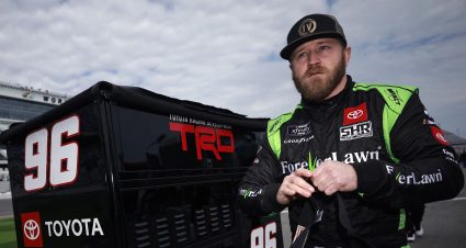 DAYTONA BEACH, FLORIDA - FEBRUARY 19: Jeffrey Earnhardt, driver of the #24 ForeverLawn Toyota, walks the grid during qualifying for the NASCAR Xfinity Series Beef. It's What's For Dinner. 300 at Daytona International Speedway on February 19, 2022 in Daytona Beach, Florida. (Photo by Jared C. Tilton/Getty Images) | Getty Images