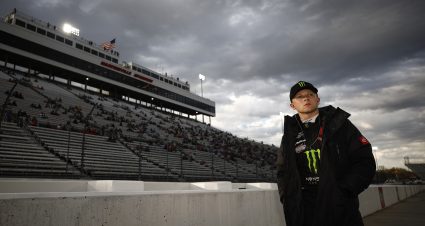 MARTINSVILLE, VIRGINIA - APRIL 07: Ty Gibbs, driver of the #54 Monster Energy Toyota, walks the grid during qualifying for the NASCAR Xfinity Series  Call 811 Before You Dig 250 powered by Call 811.com at Martinsville Speedway on April 07, 2022 in Martinsville, Virginia. (Photo by Jared C. Tilton/Getty Images) | Getty Images