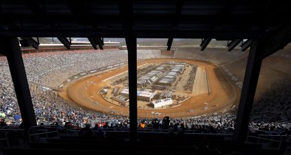 BRISTOL, TENNESSEE - MARCH 29: A general view of the racing during the NASCAR Cup Series Food City Dirt Race at Bristol Motor Speedway on March 29, 2021 in Bristol, Tennessee. (Photo by Jared C. Tilton/Getty Images) | Getty Images