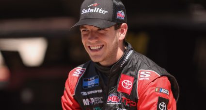 AUSTIN, TEXAS - MARCH 25: Chandler Smith, driver of the #18 Safelite AutoGlass Toyota, waits on the grid during practice for the NASCAR Camping World Truck Series at Circuit of The Americas on March 25, 2022 in Austin, Texas. (Photo by Dylan Buell/Getty Images) | Getty Images