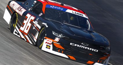 DOVER, DELAWARE - APRIL 29: Alex Labbe, driver of the #36 vrvictoriaville.com Chevrolet, drives during qualifying for the NASCAR Xfinity Series A-GAME 200 at Dover Motor Speedway on April 29, 2022 in Dover, Delaware. (Photo by Tim Nwachukwu/Getty Images) | Getty Images