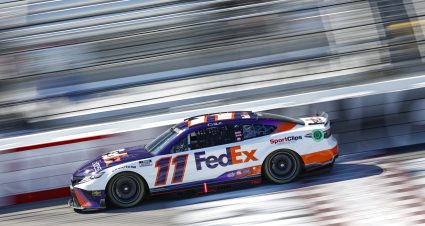 Denny Hamlin’s 2022 #11 FedEx Express Toyota paint scheme.