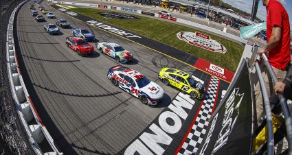 RICHMOND, VIRGINIA - APRIL 03: Ryan Blaney, driver of the #12 Menards/Richmond Water Heaters Ford, leads the field to the green flag to start the NASCAR Cup Series Toyota Owners 400 at Richmond Raceway on April 03, 2022 in Richmond, Virginia. (Photo by Jared C. Tilton/Getty Images) | Getty Images