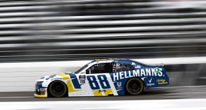 MARTINSVILLE, VIRGINIA - APRIL 07: Dale Earnhardt Jr, driver of the #88 Hellmann's Fridge Hunters Chevrolet, drives during qualifying for the NASCAR Xfinity Series  Call 811 Before You Dig 250 powered by Call 811.com at Martinsville Speedway on April 07, 2022 in Martinsville, Virginia. (Photo by Jared C. Tilton/Getty Images) | Getty Images