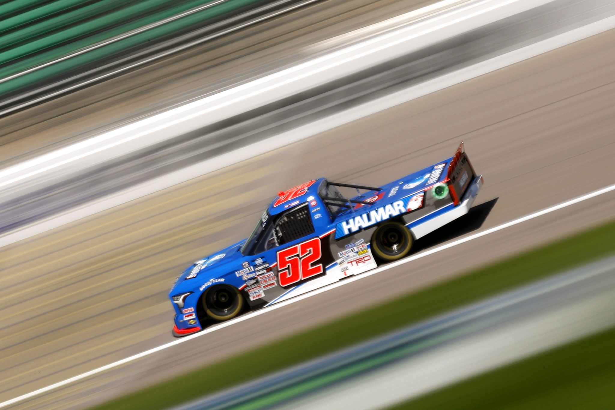 KANSAS CITY, KANSAS - MAY 14: Bubba Wallace, driver of the #52 Halmar International Toyota, during practice for the NASCAR Camping World Truck Series Heart of America 200 at Kansas Speedway on May 14, 2022 in Kansas City, Kansas. (Photo by Chris Graythen/Getty Images) | Getty Images