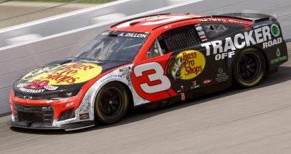 KANSAS CITY, KANSAS - MAY 15: Austin Dillon, driver of the #3 Bass Pro Shops/TRACKER Off Road Chevrolet, drives during the NASCAR Cup Series AdventHealth 400 at Kansas Speedway on May 15, 2022 in Kansas City, Kansas. (Photo by Chris Graythen/Getty Images) | Getty Images