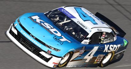 DAYTONA BEACH, FLORIDA - FEBRUARY 18: Bayley Currey, driver of the #4 KSDT CPA Chevrolet, drives during practice for the NASCAR Xfinity Series Beef. It's What's For Dinner. 300 at Daytona International Speedway on February 18, 2022 in Daytona Beach, Florida. (Photo by James Gilbert/Getty Images) | Getty Images