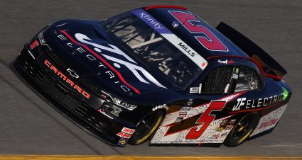 DAYTONA BEACH, FLORIDA - FEBRUARY 18: Matt Mills, driver of the #5 J.F. Electric Chevrolet,  drives during practice for the NASCAR Xfinity Series Beef. It's What's For Dinner. 300 at Daytona International Speedway on February 18, 2022 in Daytona Beach, Florida. (Photo by James Gilbert/Getty Images) | Getty Images
