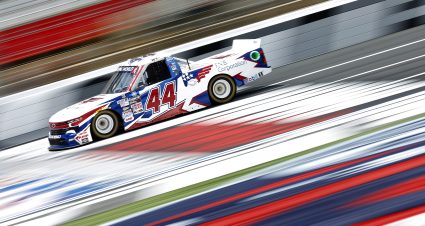 CONCORD, NORTH CAROLINA - MAY 27: Kris Wright, driver of the #44 F.N.B. Corporation Chevrolet, drives during practice for the NASCAR Camping World Truck Series North Carolina Education Lottery 200 at Charlotte Motor Speedway on May 27, 2022 in Concord, North Carolina. (Photo by Jared C. Tilton/Getty Images) | Getty Images