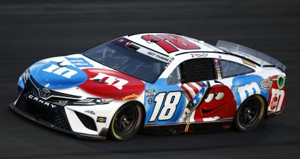 CONCORD, NORTH CAROLINA - MAY 28: Kyle Busch, driver of the #18 M&M's Red White and Blue Toyota, drives during qualifying for the NASCAR Cup Series Coca-Cola 600 at Charlotte Motor Speedway on May 28, 2022 in Concord, North Carolina. (Photo by Jared C. Tilton/Getty Images) | Getty Images