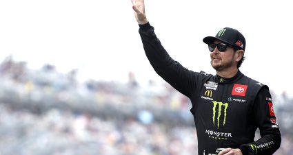 DOVER, DELAWARE - MAY 01: Kurt Busch, driver of the #45 Monster Energy Toyota, waves to fans during the driver intros prior to the NASCAR Cup Series DuraMAX Drydene 400 presented by RelaDyne at Dover Motor Speedway on May 01, 2022 in Dover, Delaware. (Photo by Sean Gardner/Getty Images) | Getty Images