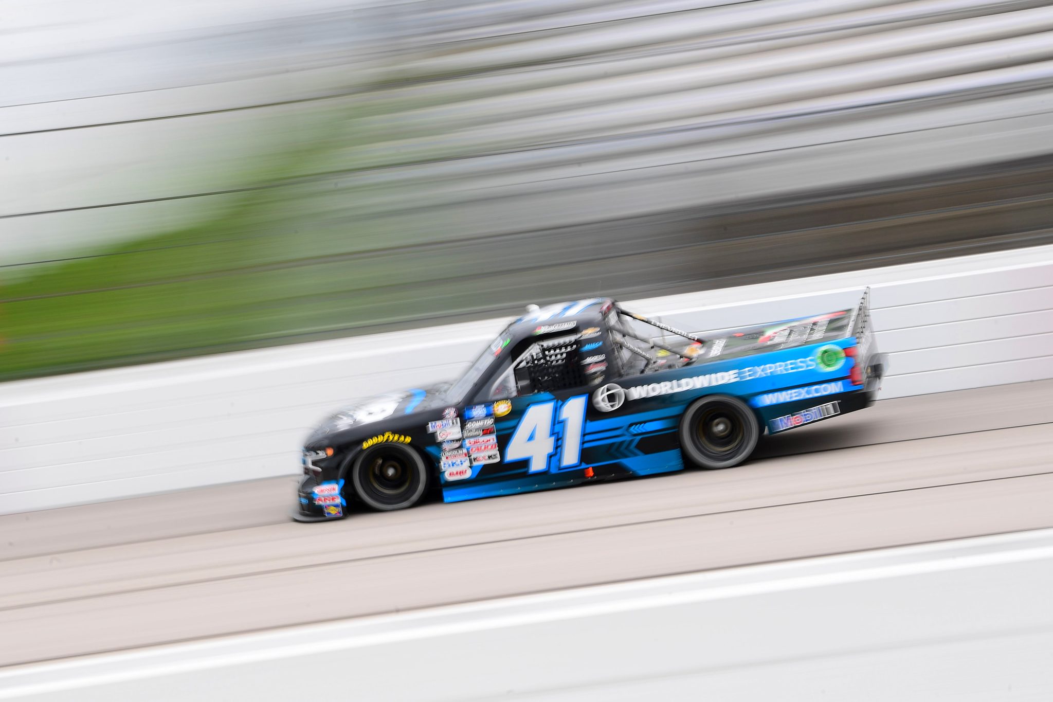 DARLINGTON, SOUTH CAROLINA - MAY 06: Ross Chastain, driver of the #41 Worldwide Express Chevrolet, drives during practice for the NASCAR Camping World Truck Series Dead on Tools 200 at Darlington Raceway on May 06, 2022 in Darlington, South Carolina. (Photo by Emilee Chinn/Getty Images) | Getty Images