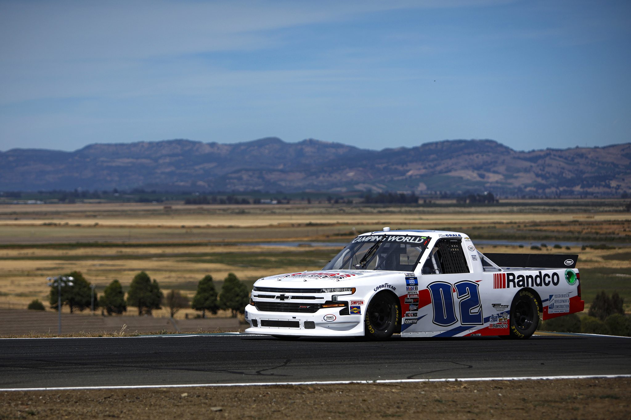 SONOMA, CALIFORNIA - JUNE 10: Kaz Grala, driver of the #02 Cellar Scout Chevrolet, drives during practice for the NASCAR Camping World Truck Series DoorDash 250 at Sonoma Raceway on June 10, 2022 in Sonoma, California. (Photo by Sean Gardner/Getty Images) | Getty Images