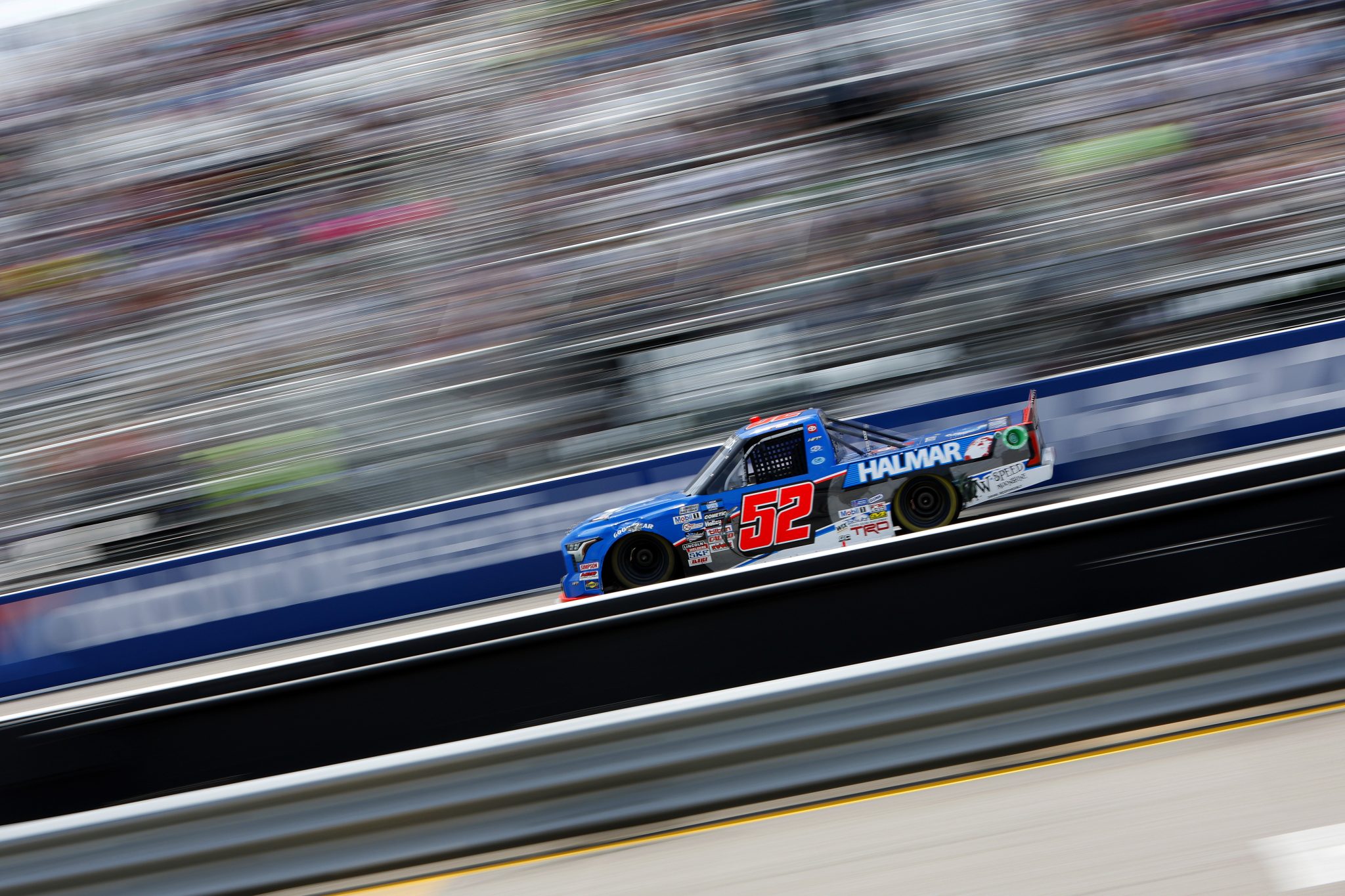 MADISON, ILLINOIS - JUNE 04: Stewart Friesen, driver of the #52 Halmar International Toyota, during the NASCAR Camping World Truck Series Toyota 200 at WWT Raceway on June 04, 2022 in Madison, Illinois. (Photo by Sean Gardner/Getty Images) | Getty Images
