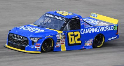LEBANON, TENNESSEE - JUNE 24: Todd Bodine, driver of the #62 Camping World Toyota, drives during qualifying for the NASCAR Camping World Truck Series Rackley Roofing 200 at Nashville Superspeedway on June 24, 2022 in Lebanon, Tennessee. (Photo by Logan Riely/Getty Images) | Getty Images