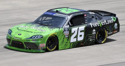 LEBANON, TENNESSEE - JUNE 25: Jeffrey Earnhardt, driver of the #26 ForeverLawn Toyota, drives during qualifying for the NASCAR Xfinity Series Tennessee Lottery 250 at Nashville Superspeedway on June 25, 2022 in Lebanon, Tennessee. (Photo by Logan Riely/Getty Images) | Getty Images