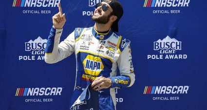 ELKHART LAKE, WISCONSIN - JULY 02: Chase Elliott, driver of the #9 NAPA Auto Parts Chevrolet, poses for photos after winning the pole award during qualifying for the NASCAR Cup Series Kwik Trip 250 at Road America on July 02, 2022 in Elkhart Lake, Wisconsin. (Photo by Sean Gardner/Getty Images) | Getty Images
