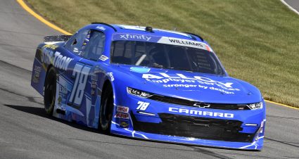 LONG POND, PENNSYLVANIA - JULY 23: Josh Williams, driver of the #78 Alloy Employer Services Chevrolet, drives during qualifying for the NASCAR Xfinity Series Explore the Pocono Mountains 225at Pocono Raceway on July 23, 2022 in Long Pond, Pennsylvania. (Photo by Logan Riely/Getty Images) | Getty Images