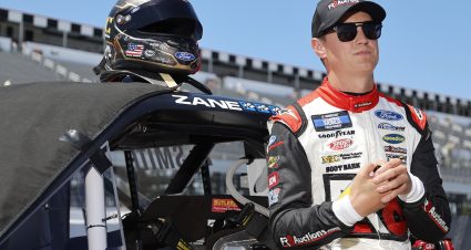 LONG POND, PENNSYLVANIA - JULY 23: Zane Smith, driver of the #38 Fr8Auctions.com Ford, waits on the grid prior to the NASCAR Camping World Truck Series CRC Brakleen 150 at Pocono Raceway on July 23, 2022 in Long Pond, Pennsylvania. (Photo by Tim Nwachukwu/Getty Images) | Getty Images