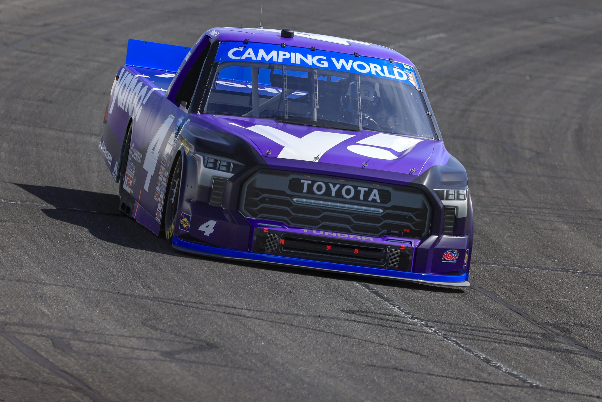 INDIANAPOLIS, INDIANA - JULY 29: John Hunter Nemechek, driver of the #4 yahoo! Toyota, drives during practice for the NASCAR Camping World Truck Series TSport 200 at the Indianapolis Raceway Park on July 29, 2022 in Indianapolis, Indiana. (Photo by Justin Casterline/Getty Images)