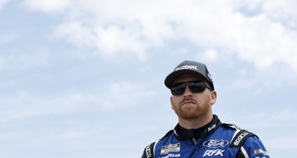 ELKHART LAKE, WISCONSIN - JULY 03: Chris Buescher, driver of the #17 Fastenal Ford, walks the grid prior to the NASCAR Cup Series Kwik Trip 250 at Road America on July 03, 2022 in Elkhart Lake, Wisconsin. (Photo by Sean Gardner/Getty Images) | Getty Images