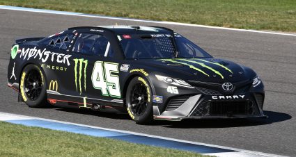 INDIANAPOLIS, INDIANA - JULY 30: Ty Gibbs, driver of the #45 Monster Energy Toyota, drives during practice for the NASCAR Cup Series Verizon 200 at the Brickyard at Indianapolis Motor Speedway on July 30, 2022 in Indianapolis, Indiana. (Photo by Logan Riely/Getty Images) | Getty Images