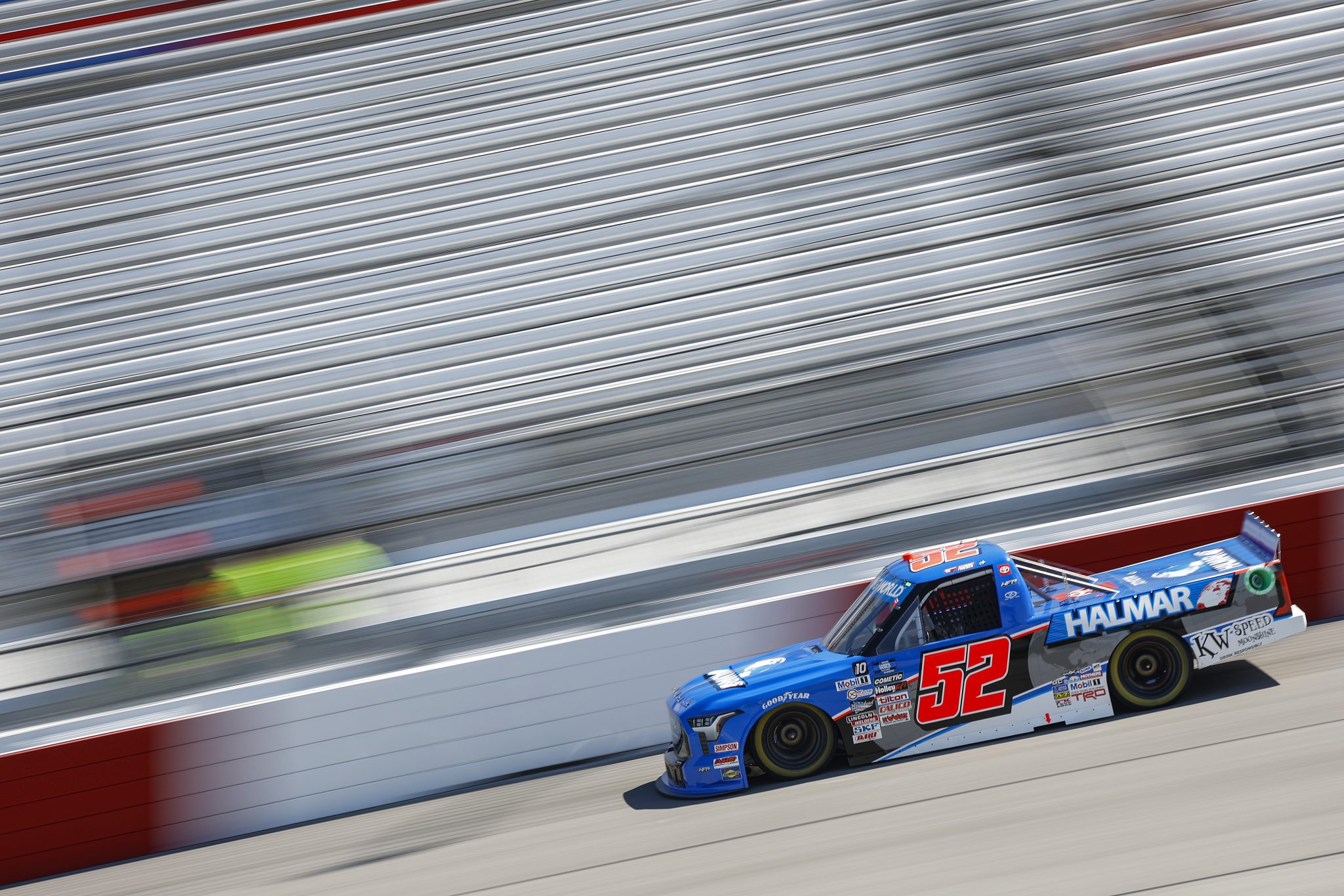 RICHMOND, VIRGINIA - AUGUST 13: Stewart Friesen, driver of the #52 Halmar International Toyota, drives during qualifying for the NASCAR Camping World Truck Series Worldwide Express 250 for Carrier Appreciation at Richmond Raceway on August 13, 2022 in Richmond, Virginia. (Photo by Jared C. Tilton/Getty Images) | Getty Images