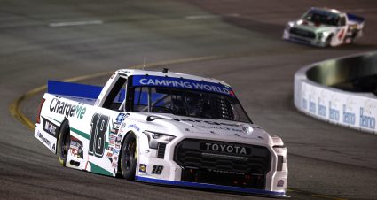 RICHMOND, VIRGINIA - AUGUST 13: Chandler Smith, driver of the #18 Charge Me Toyota, drives during the NASCAR Camping World Truck Series Worldwide Express 250 for Carrier Appreciation at Richmond Raceway on August 13, 2022 in Richmond, Virginia. (Photo by Jared C. Tilton/Getty Images) | Getty Images