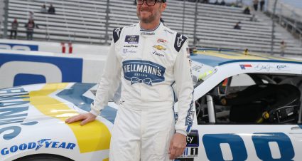 MARTINSVILLE, VIRGINIA - APRIL 08: Dale Earnhardt Jr, driver of the #88 Hellmann's Fridge Hunters Chevrolet, waits on the grid prior to the NASCAR Xfinity Series Call 811 Before You Dig 250 powered by Call 811.com at Martinsville Speedway on April 08, 2022 in Martinsville, Virginia. (Photo by Meg Oliphant/Getty Images) | Getty Images