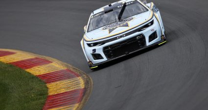 WATKINS GLEN, NEW YORK - AUGUST 20: Chase Elliott, driver of the #9 Kelley Blue Book Chevrolet, drives during practice for the NASCAR Cup Series Go Bowling at The Glen at Watkins Glen International on August 20, 2022 in Watkins Glen, New York. (Photo by Sean Gardner/Getty Images) | Getty Images