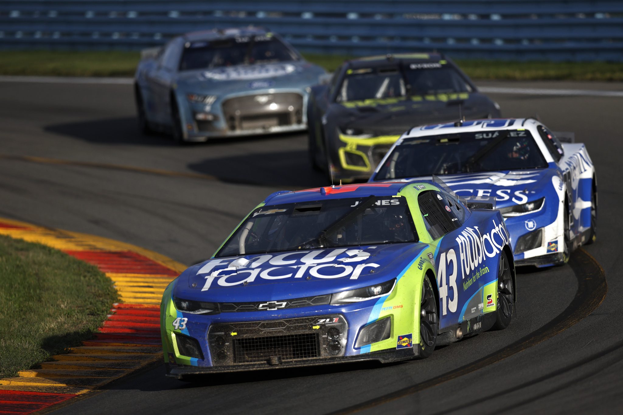 WATKINS GLEN, NEW YORK - AUGUST 21: Erik Jones, driver of the #43 FOCUSfactor Chevrolet, drives during the NASCAR Cup Series Go Bowling at The Glen at Watkins Glen International on August 21, 2022 in Watkins Glen, New York. (Photo by Sean Gardner/Getty Images) | Getty Images