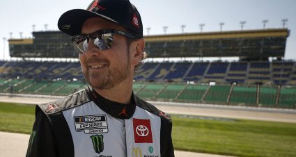 KANSAS CITY, KANSAS - MAY 14: Kurt Busch, driver of the #45 Jordan Brand Toyota, walks the grid during practice for the NASCAR Cup Series AdventHealth 400 at Kansas Speedway on May 14, 2022 in Kansas City, Kansas. (Photo by Chris Graythen/Getty Images) | Getty Images