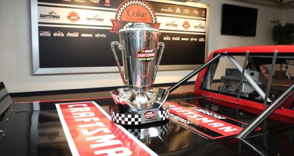 DAYTONA BEACH, FLORIDA - AUGUST 26: A general view of the 2007 NASCAR Craftsman Truck Series Champions trophy during the press conference for Craftsman's return as the title sponsor of the NASCAR Truck Series beginning in 2023 at Daytona International Speedway on August 26, 2022 in Daytona Beach, Florida. (Photo by James Gilbert/Getty Images) | Getty Images