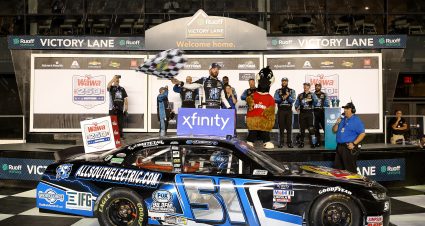 DAYTONA BEACH, FLORIDA - AUGUST 26: Jeremy Clements, driver of the #51 One Stop/ASE Chevrolet, celebrates in victory lane after winning the NASCAR Xfinity Series Wawa 250 powered by Coca-Cola at Daytona International Speedway on August 26, 2022 in Daytona Beach, Florida. (Photo by James Gilbert/Getty Images) | Getty Images