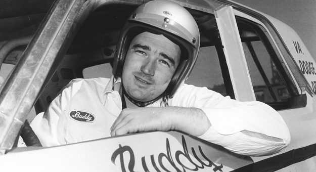 Unknown:  Abingdon, VA, driver Buddy Arrington with one of the cars he drove early in his career.  Arrington raced on the NASCAR Cup circuit from 1964 through 1988, starting 560 races.  He finished in the top 10 on 103 occasions and ran a total of 147,999 laps on NASCAR Cup tracks before retiring.  (Photo by ISC Images & Archives via Getty Images)