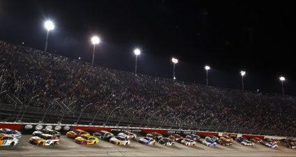 DARLINGTON, SOUTH CAROLINA - SEPTEMBER 05: Denny Hamlin, driver of the #11 Offerpad Toyota, leads the field during the NASCAR Cup Series Cook Out Southern 500 at Darlington Raceway on September 05, 2021 in Darlington, South Carolina. (Photo by Jared C. Tilton/Getty Images) | Getty Images