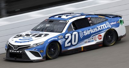 BROOKLYN, MICHIGAN - AUGUST 07: Christopher Bell, driver of the #20 Sirius XM Toyota, drives during the NASCAR Cup Series FireKeepers Casino 400 at Michigan International Speedway on August 07, 2022 in Brooklyn, Michigan. (Photo by Sean Gardner/Getty Images) | Getty Images