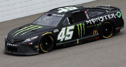 BROOKLYN, MICHIGAN - AUGUST 07: Ty Gibbs, driver of the #45 Monster Energy Toyota, drives during the NASCAR Cup Series FireKeepers Casino 400 at Michigan International Speedway on August 07, 2022 in Brooklyn, Michigan. (Photo by Sean Gardner/Getty Images) | Getty Images