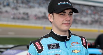 LAS VEGAS, NEVADA - MARCH 05: Sam Mayer, driver of the #1 Accelerate Pros Talent Chevrolet, waits on the grid prior to the NASCAR Xfinity Series Alsco Uniforms 300 at Las Vegas Motor Speedway on March 05, 2022 in Las Vegas, Nevada. (Photo by Meg Oliphant/Getty Images) | Getty Images